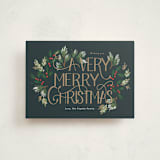 "A Very Merry Christmas Botanicals" - Holiday Cards in Wreath by Rebecca Durflinger - Front