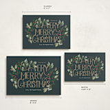 "A Very Merry Christmas Botanicals" - Holiday Cards in Wreath by Rebecca Durflinger - Formats Available