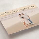 "Warm Holiday Wishes Script" - Holiday Cards in Midnight by Kristen Magee - Detail