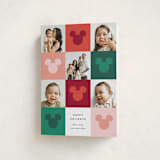 "Vibrant Disney Mickey" - Holiday Cards in Cranberry by Ellen Schlegelmilch - Folded Card