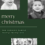 "Multi" - Holiday Cards in Evergreen by Pink House Press - Detail