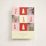 "Fa La La Christmas" - Holiday Cards in Candy Cane by Peony Rose Design - Front