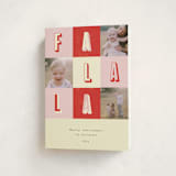 "Fa La La Christmas" - Holiday Cards in Candy Cane by Peony Rose Design - Folded Card
