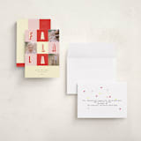 "Fa La La Christmas" - Holiday Cards in Candy Cane by Peony Rose Design - Assembled