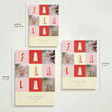 "Fa La La Christmas" - Holiday Cards in Candy Cane by Peony Rose Design - Formats Available