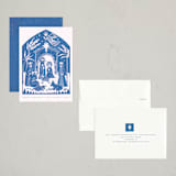 "Linocut Nativity" - Holiday Cards in Sky by Teju Reval - Assembled