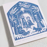 "Linocut Nativity" - Holiday Cards in Sky by Teju Reval - Detail