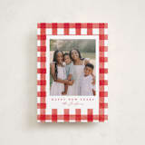 "Merry Gingham" - Holiday Cards in Santa Suit by Brooke Chandler - Front