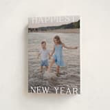 "New Year Happiness" - Holiday Cards in Cotton by Angela Thompson - Folded Card