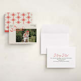 "Sleighs" - Holiday Cards in Red Bow by Megan Davis - Assembled