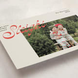 "Sleighs" - Holiday Cards in Red Bow by Megan Davis - Detail