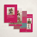 "joyful check" - Holiday Cards in Candy by Sumak Studio - Back of Card Options