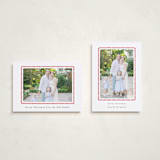 "hand drawn scallop" - Holiday Cards in Berry by Sara Hicks Malone - Photo Orientation Options