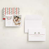 "Holly Monogram" - Holiday Cards in Holly Berry by Wildfield Paper Co - Assembled