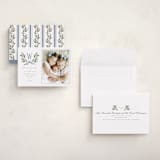 "Holly Monogram" - Holiday Cards in Blue Spruce by Wildfield Paper Co - Assembled