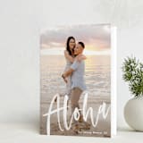 "Aloha" - Holiday Cards in Frost by Pine Street Creative - Folded Card