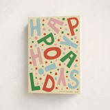 "Confetti Type Party" - Holiday Cards in Cozy Confetti by Alisa Galitsyna - Folded Card