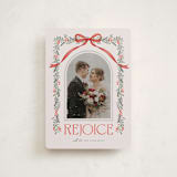 "Joyful-Bow" - Holiday Cards in Crimson by BR Designs - Front