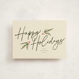 "Holiday Script" - Holiday Cards in Eggnog by Robert and Stella - Front