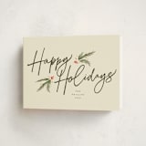 "Holiday Script" - Holiday Cards in Eggnog by Robert and Stella - Folded Card