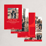 "Joy Collage" - Holiday Cards in Cherry by Elly - Back of Card Options