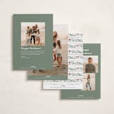 "Painted Garland" - Holiday Cards in Berry by Kristen Smith - Back of Card Options