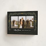 "Ribbon Garland" - Holiday Cards in Midnight by Elly - Folded Card