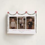 "Joyful Holly" - Holiday Cards in Peppermint by Susan Moyal - Folded Card