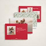 "Bows & Ribbon" - Holiday Cards in Candy Cane by Susan Moyal - Back of Card Options