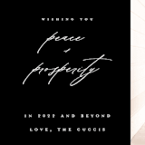 "Peace And Prosperity" - Holiday Cards in Onyx by Up Up Creative - Detail