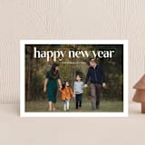 "Striking Type" - Holiday Cards in Snowflake by Sandra Picco Design - Front