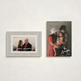 "Sans and Signature" - Holiday Cards in Snow by Hooray Creative - Photo Orientation Options