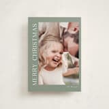 "Merry" - Holiday Cards in Sage by Angela Thompson - Front