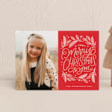 "Very Merry Christmas To You" - Holiday Cards in Cranberry by Kristen Smith - Front
