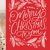 "Very Merry Christmas To You" - Holiday Cards in Cranberry by Kristen Smith - Detail
