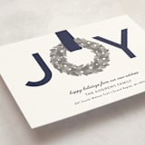"Joy Wreath" - Holiday Cards in Blueberry by Sarah Brown - Detail