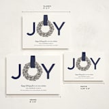 "Joy Wreath" - Holiday Cards in Blueberry by Sarah Brown - Formats Available
