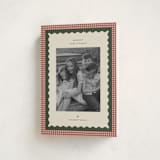 "gingham layers" - Holiday Cards in Cranberry by Ellen Schlegelmilch - Folded Card