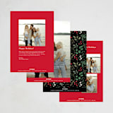 "Festive Holiday" - Holiday Cards in Holly Berry by Susan Moyal - Back of Card Options