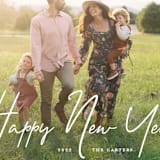 "New Year Script" - Holiday Cards in Snow by GeekInk Design - Detail