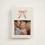 "Painted Bow" - Holiday Cards in Peppermint by Laura Hankins - Front