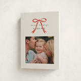 "Painted Bow" - Holiday Cards in Peppermint by Laura Hankins - Folded Card