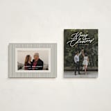 "Merry Monoline" - Holiday Cards in Snowfall by Melanie Kosuge - Photo Orientation Options