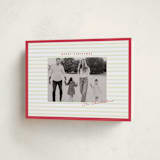 "Framed in Stripes" - Holiday Cards in Holly by Poised Avenue - Folded Card
