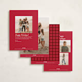 "Crimson Bow" - Holiday Cards in Crimson by Olivia Kanaley Inman - Back of Card Options