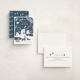 "Winter linocut" - Holiday Cards in Night by Maja Cunningham - Assembled