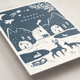 "Winter linocut" - Holiday Cards in Night by Maja Cunningham - Detail