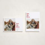 "Not My Idea Pet Card" - Holiday Cards in Bright Red by Penny Eversole - Photo Orientation Options
