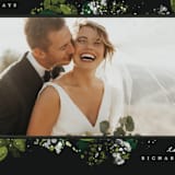 "Winter Leaves and Snow" - Holiday Cards in Midnight by Poppy Wink Design Studio - Detail