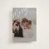 "Merry Hand Lettered Script" - Holiday Cards in Wedding Cake by Becky Nimoy - Front
